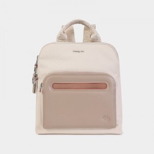 Beige Hedgren Latte Women's Backpacks | WWZ672TC