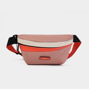 Pink Orange Hedgren Halo Women's Belt Bags | NAP4656LG