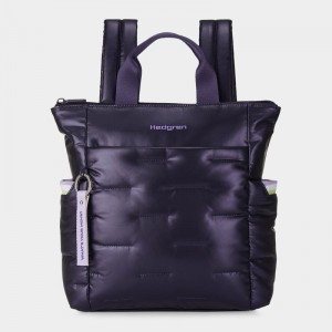 Purple Deep Blue Hedgren Comfy Women's Backpacks | RON8183II