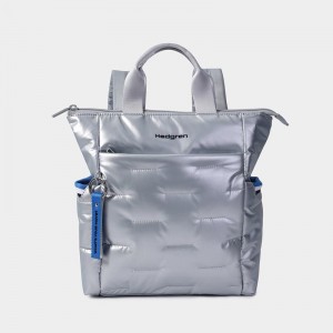 Silver Blue Hedgren Comfy Women's Backpacks | URX813IM