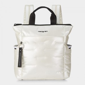 White Hedgren Comfy Women's Backpacks | VKL6143BW