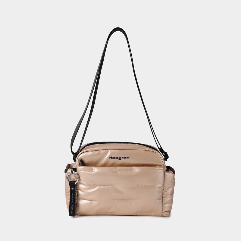 Beige Hedgren Cozy Women's Shoulder Bags | MJQ8753VM