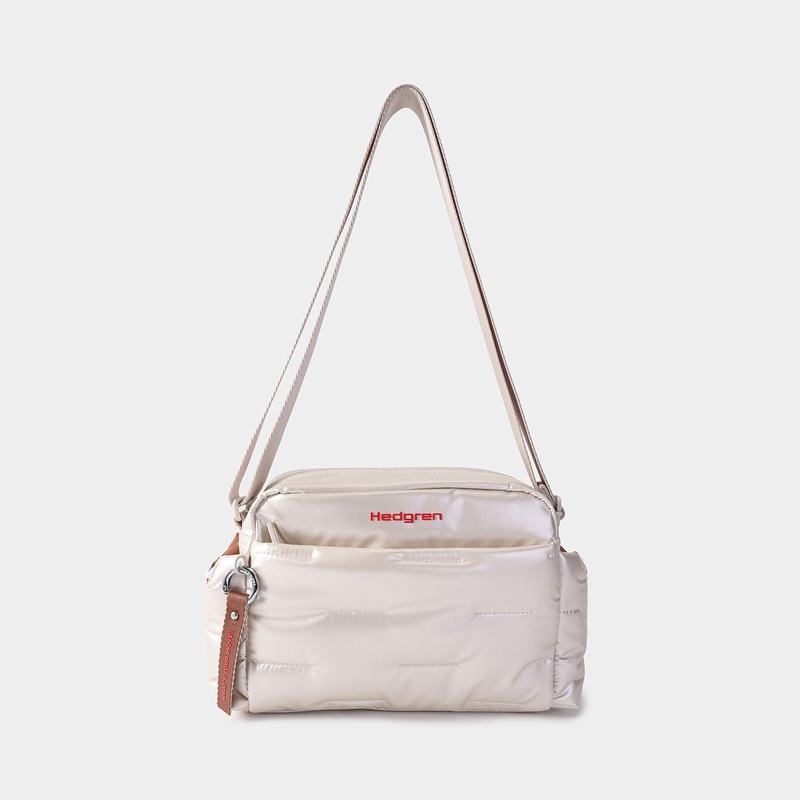 Beige Hedgren Cozy Women's Shoulder Bags | AJD4888MM