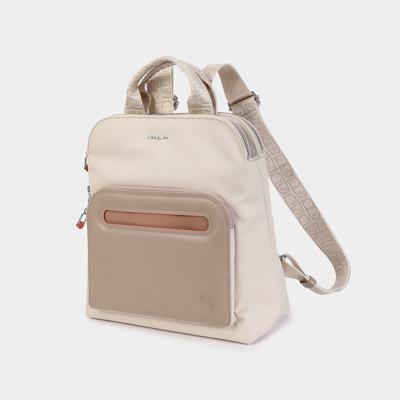 Beige Hedgren Latte Women's Backpacks | WWZ672TC