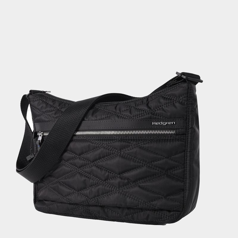 Black Hedgren Quilted Harper's Rfid Women's Shoulder Bags | IVE8098GO