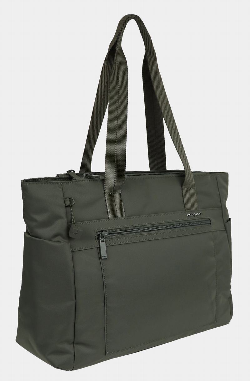 Dark Green Hedgren Achiever Women's Tote Bags | KRS9621XF