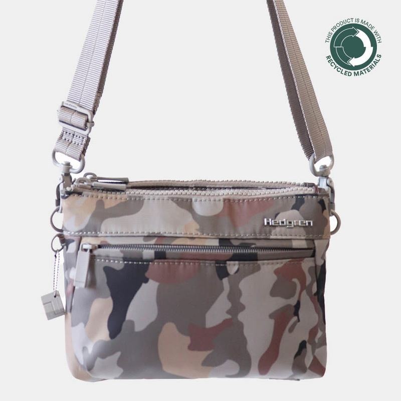 Grey Camo Hedgren Rain Sustainably Made Women\'s Crossbody Bags | IJZ4623TH