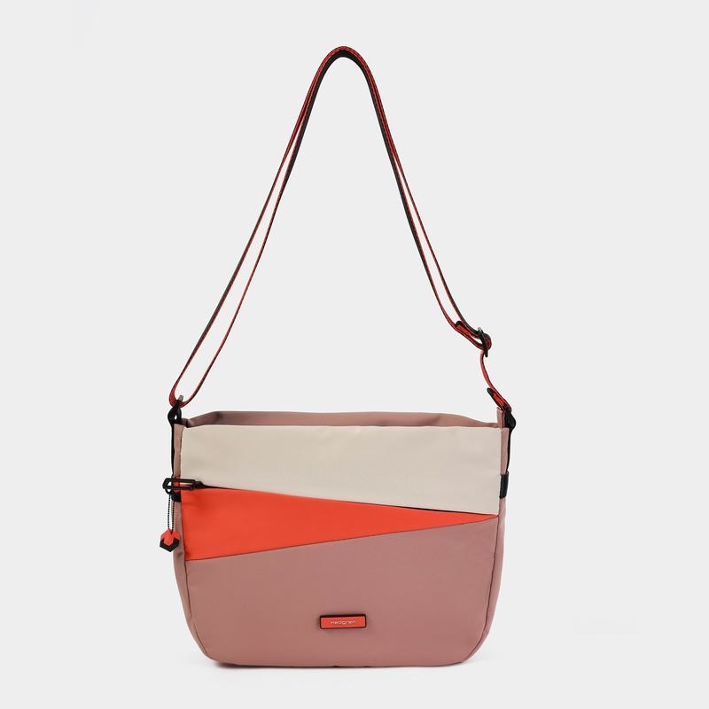 Pink Orange Hedgren Gravity Women's Crossbody Bags | AOP8100YG