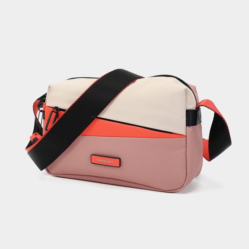 Pink Orange Hedgren Neutron Small Women's Crossbody Bags | WFJ1311MN