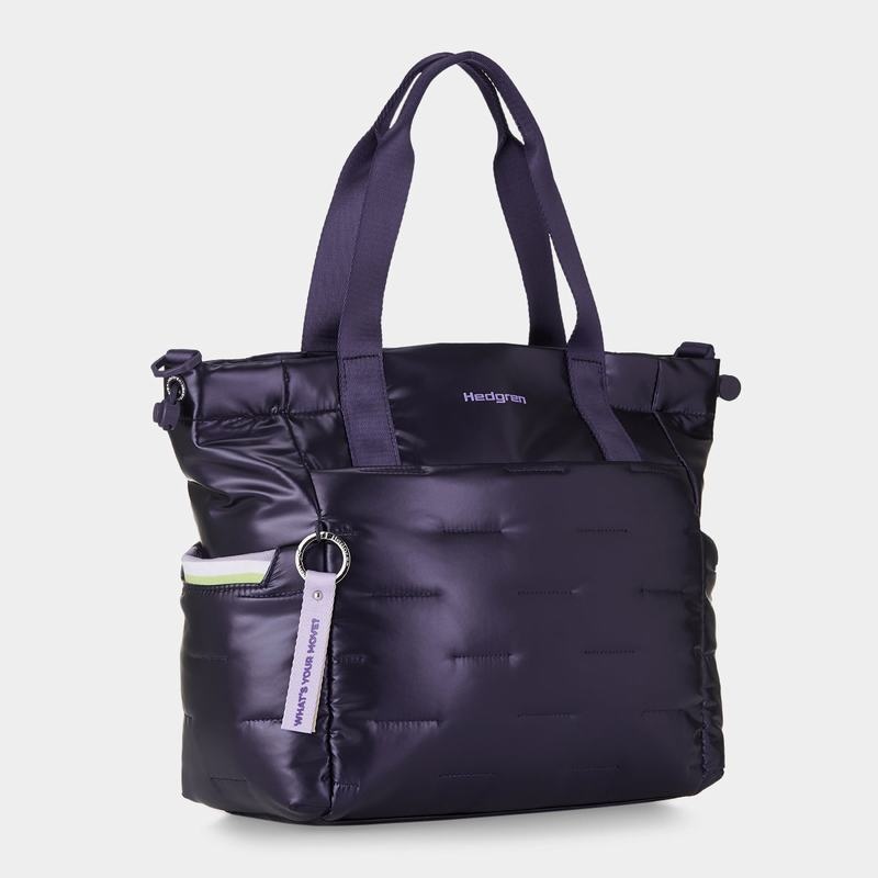 Purple Deep Blue Hedgren Puffer Women's Tote Bags | FTO4879YJ