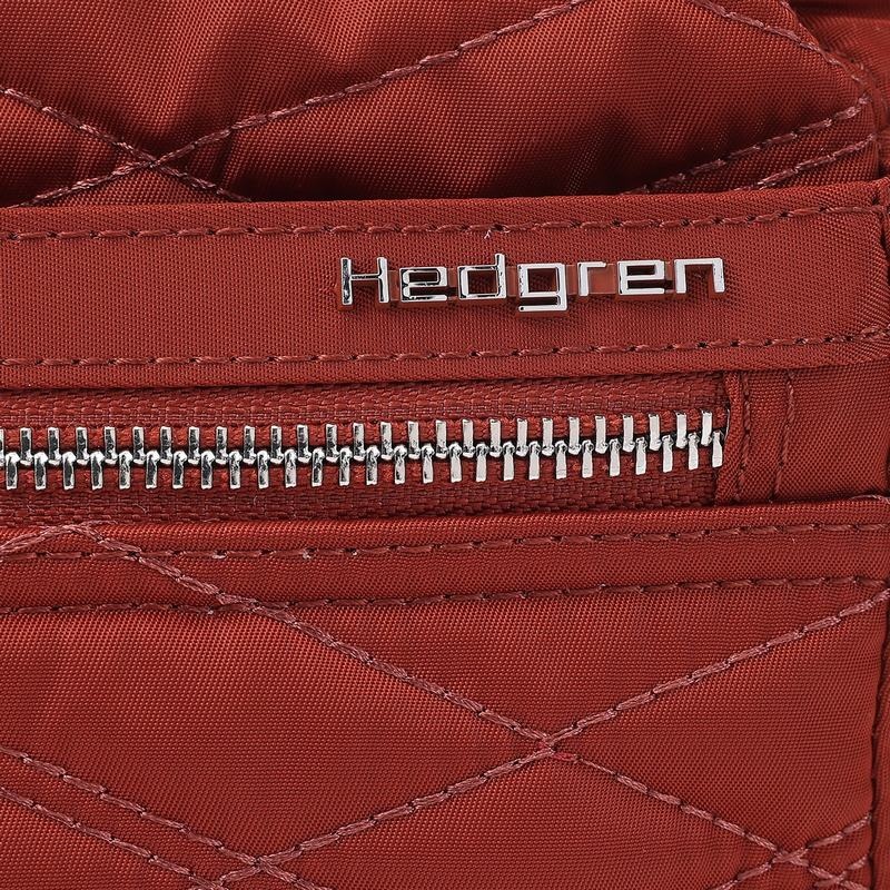 Red Brown Hedgren Quilted Eye Rfid Women's Shoulder Bags | SDA2819LF