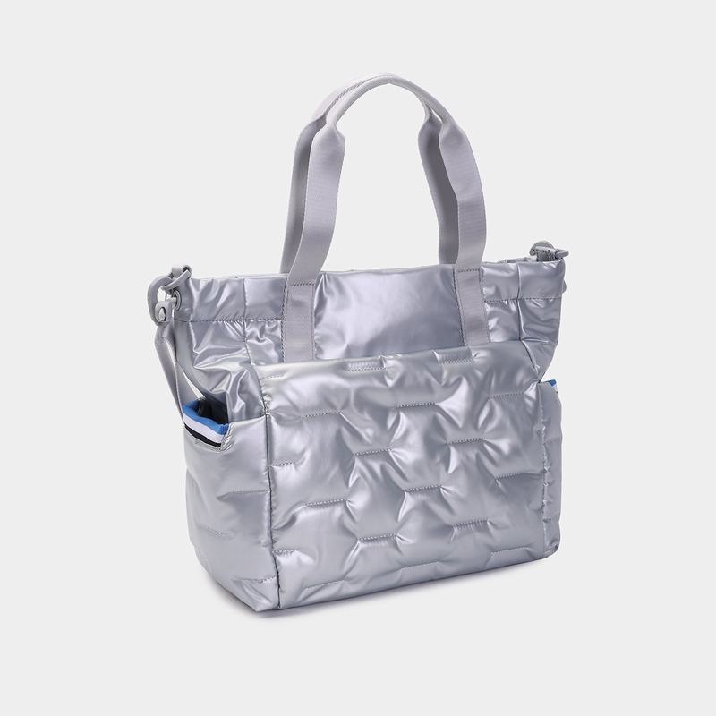 Silver Blue Hedgren Puffer Women's Tote Bags | KWP6315YB