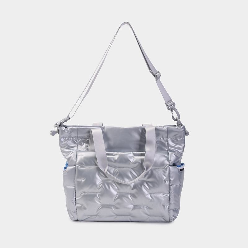 Silver Blue Hedgren Puffer Women's Tote Bags | KWP6315YB