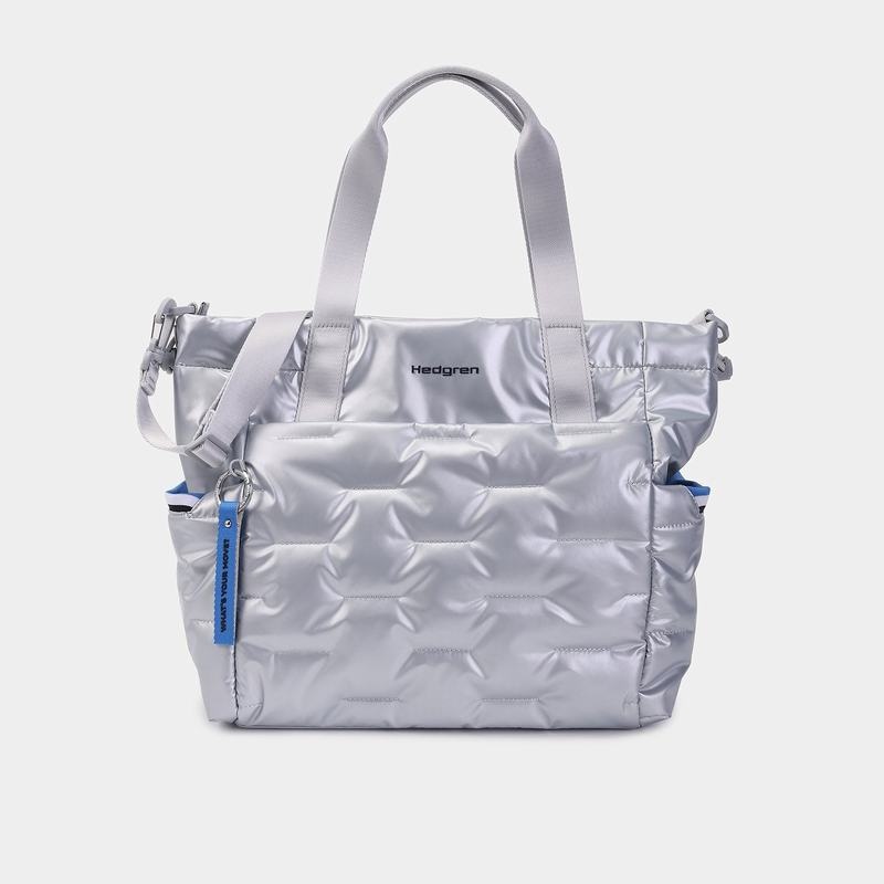 Silver Blue Hedgren Puffer Women\'s Tote Bags | KWP6315YB